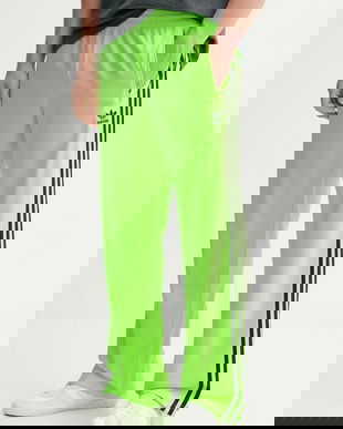 adidas Originals pantaloni de trening Firebird culoarea verde, cu imprimeu, KB3678