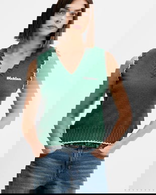 Dickies vestă din amestec de lână culoarea verde, light, DK0A87P2