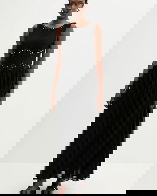 Never Fully Dressed rochie culoarea negru, maxi, evazati, NFDDR2813