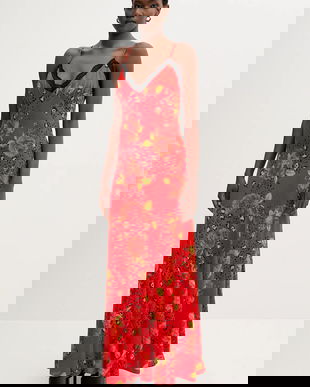 Never Fully Dressed rochie culoarea rosu, maxi, evazati, NFDDR3097