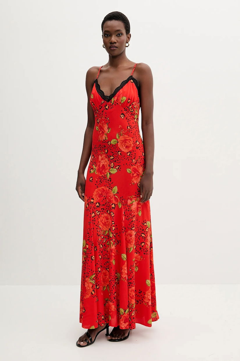 Never Fully Dressed rochie culoarea rosu, maxi, evazati, NFDDR3097