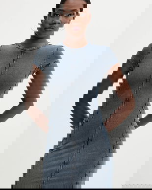 Diesel rochie D-CUPSLEEVES culoarea bleumarin, mini, evazati, A19517.0KIBY