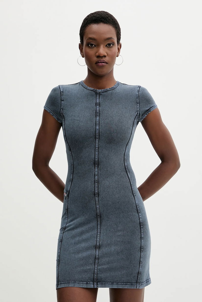 Diesel rochie D-CUPSLEEVES culoarea bleumarin, mini, evazati, A19517.0KIBY