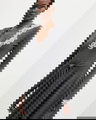 Blugirl Blumarine rochie din lână culoarea gri, mini, evazati, RF5231.MA82O