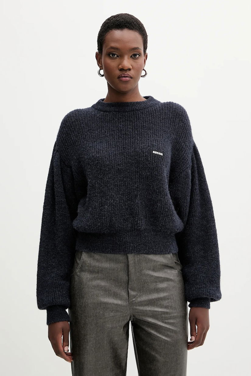 Rotate pulover de lână culoarea bleumarin, 1142781725