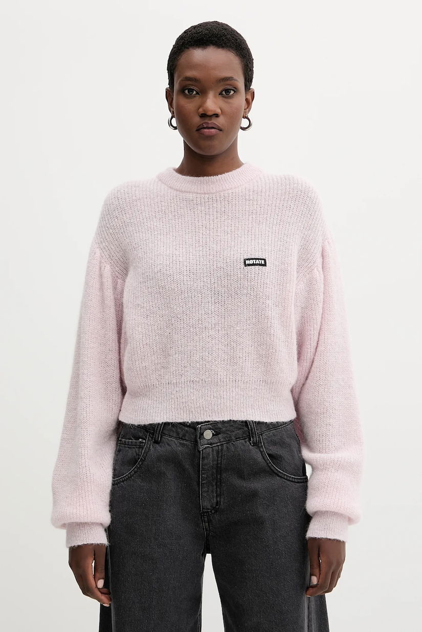 Rotate pulover de lână 0 culoarea roz, light, 114278191