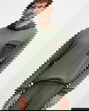 Colmar bluză culoarea verde, cu glugă, uni, 6282.6ZJ