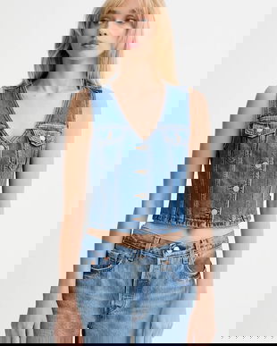 Levi's vestă jeans un singur rand de nasturi, A8682