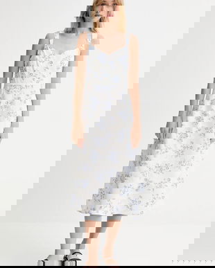 Levi's rochie din bumbac culoarea alb, midi, evazati, 003PR