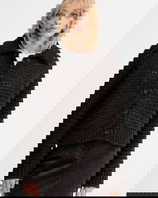 Marc O'Polo cardigan culoarea maro, 508607661083