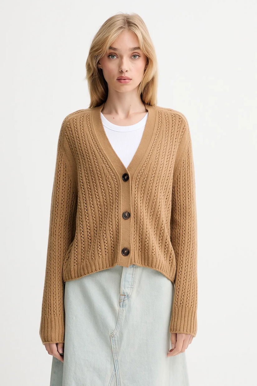 Marc O'Polo cardigan din lână culoarea bej, 508605461075
