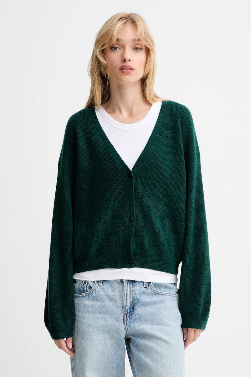 American Vintage cardigan de lână culoarea verde, light, RAX19C