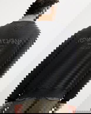 Tommy Jeans hanorac de bumbac culoarea gri, cu imprimeu, DM0DM22079