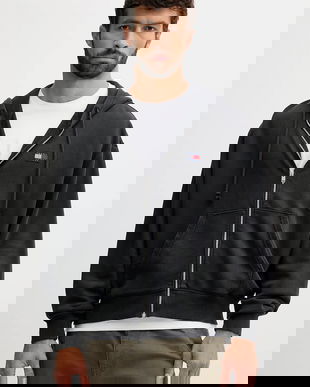 Tommy Jeans hanorac de bumbac culoarea gri, cu glugă, cu imprimeu, DM0DM22080