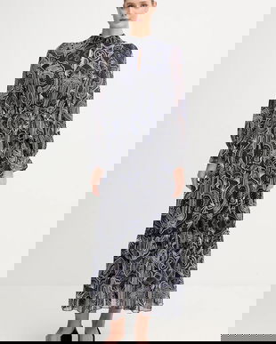 OUI rochie culoarea albastru marin, maxi, evazati, 94168