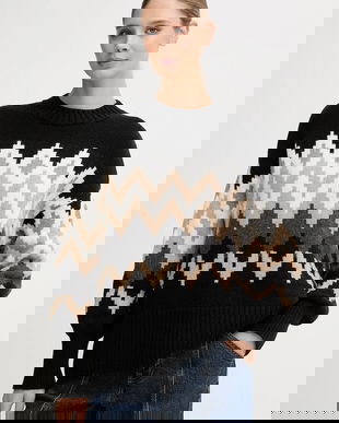 Barbour pulover de lana CECELIA culoarea negru, LKN1676