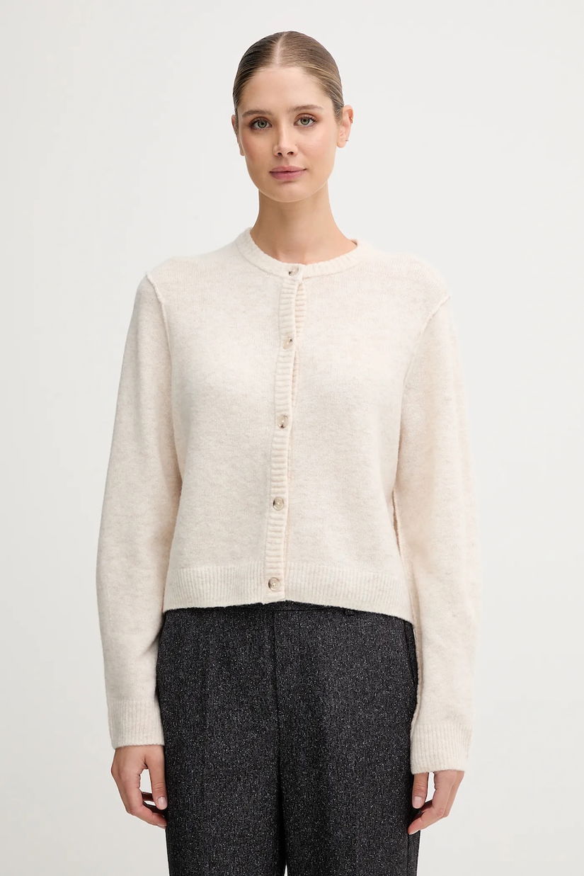 OUI cardigan de lână culoarea bej, 94462