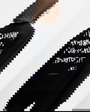 Karl Lagerfeld Jeans hanorac de bumbac culoarea negru, cu imprimeu, A4W20006