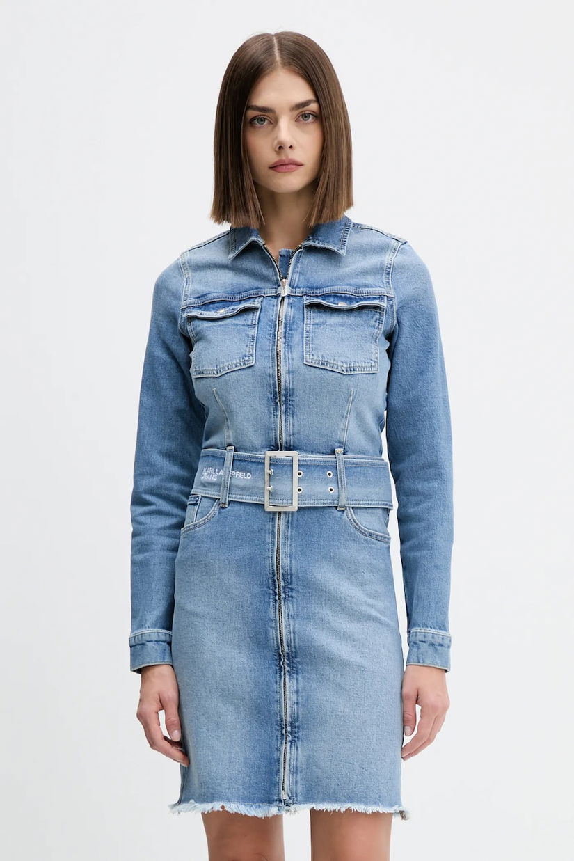 Karl Lagerfeld Jeans rochie jeans mini, drept, A4W13001