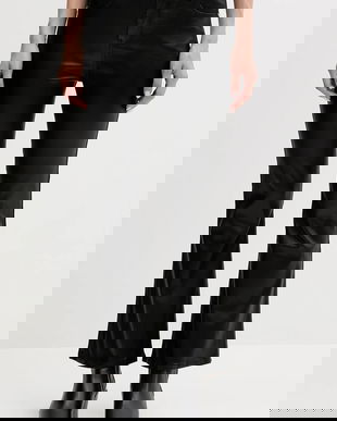 Gaudi pantaloni culoarea negru, evazati, high waist, 521BD25016