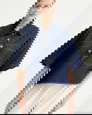 Sessun bluză subtire de blugi uni, 25110014