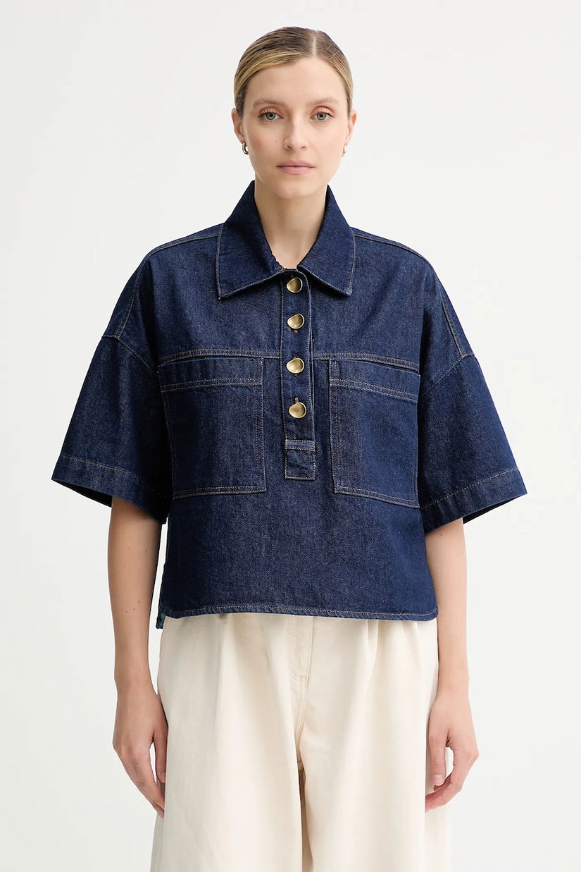 Sessun bluză subtire de blugi uni, 25110014