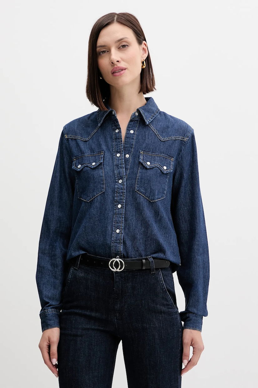 United Colors of Benetton camasa jeans cu guler clasic, regular