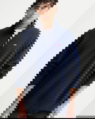 Levi's hanorac de bumbac culoarea bleumarin, uni, A8606