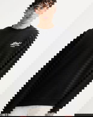 Marc O'Polo hanorac de bumbac culoarea negru, cu imprimeu, 5000007320