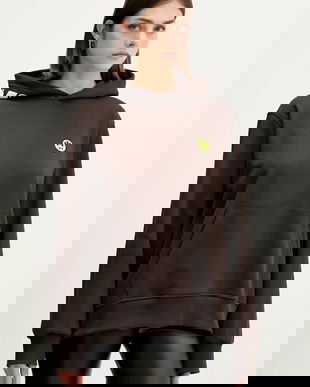 Barrow hanorac de bumbac culoarea maro, cu glugă, cu imprimeu, F5BWUAHS058