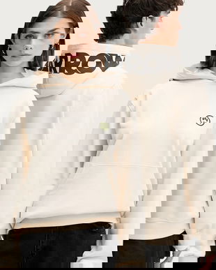 Barrow hanorac de bumbac culoarea bej, cu glugă, cu imprimeu, F5BWUAHS058