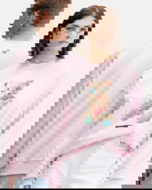 Barrow hanorac de bumbac culoarea roz, cu imprimeu, F5BWUASW048