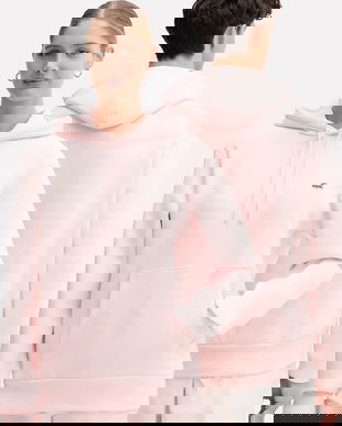 Lacoste bluză culoarea negru, cu glugă, uni, SH9623