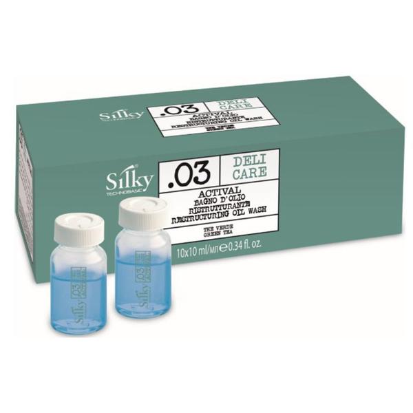 Ulei Restructurant pentru Par Uscat si Deteriorat - Silky Deli Care Actival Restructuring Oil Wash 10 fiole x 10ml