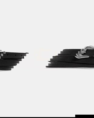 Hoss Intropia curea de piele culoarea negru, 5022313