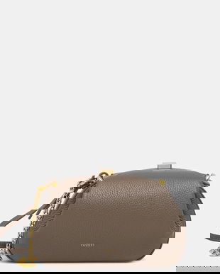 Yuzefi poșetă de piele OYSTER culoarea gri, YUZSS25-HB-MOYC-L052