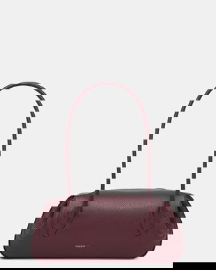 Yuzefi poșetă de piele OYSTER culoarea bordo, YUZRS25-HB-OYSB-L049