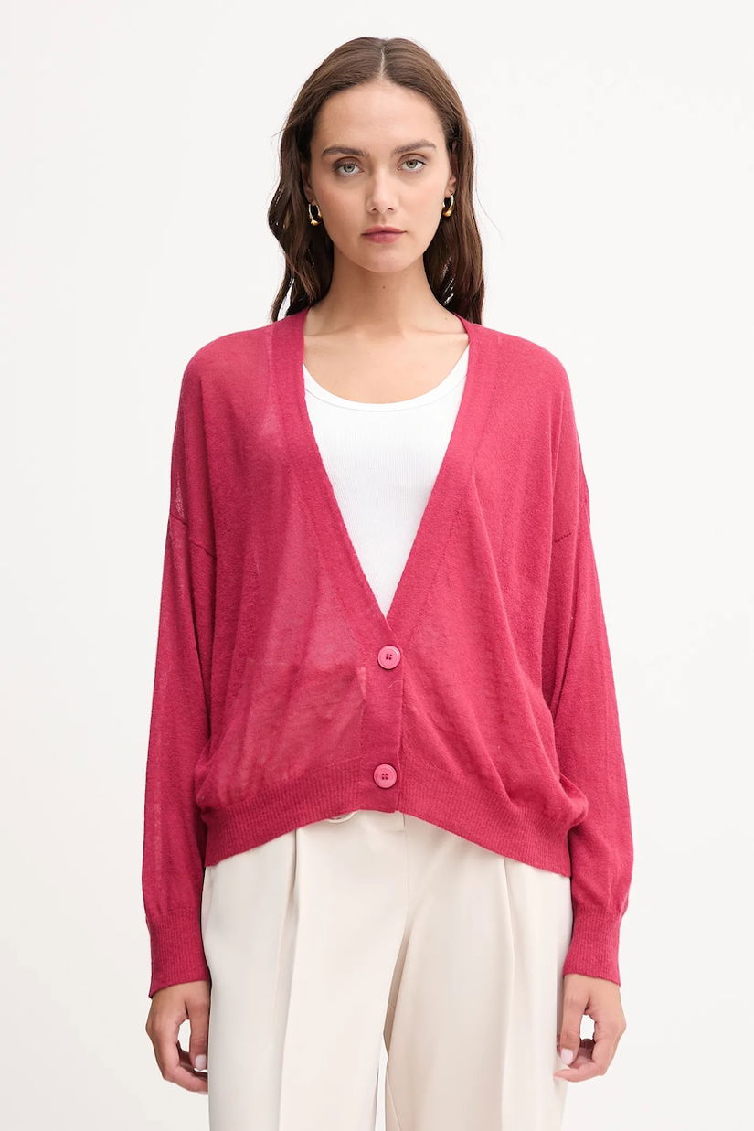 United Colors of Benetton cardigan de lână culoarea roz, light, 109PD6056