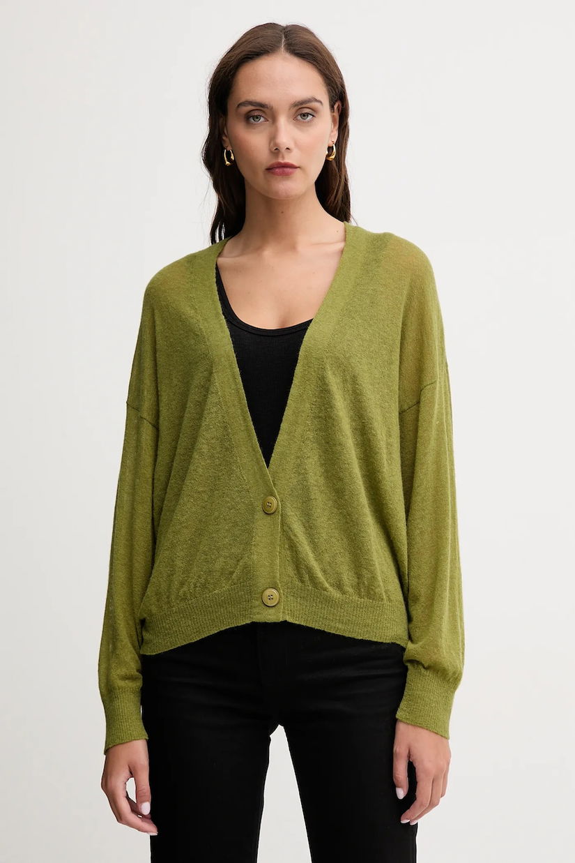United Colors of Benetton cardigan de lână culoarea verde, light, 109PD6056