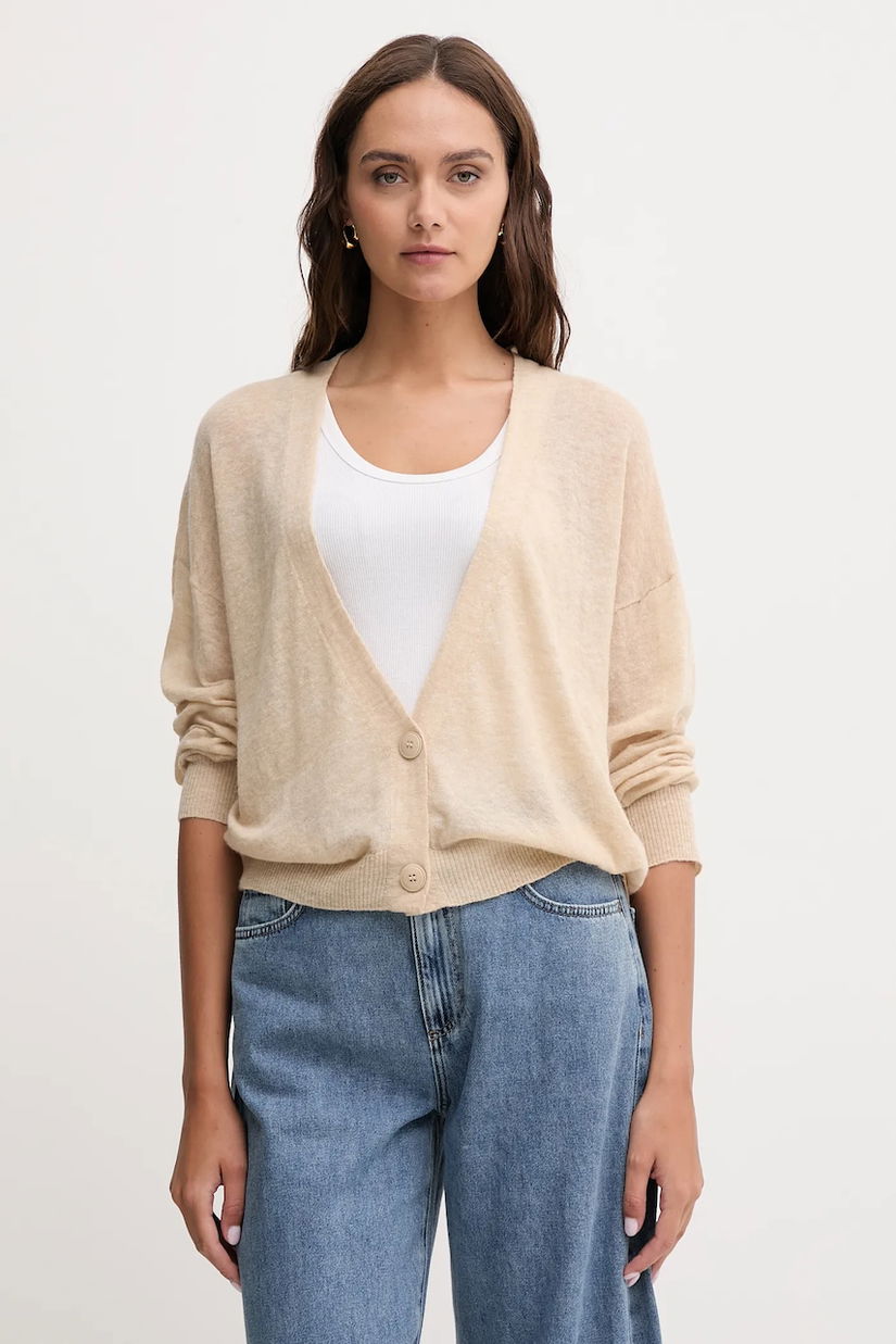 United Colors of Benetton cardigan de lână culoarea bej, light, 109PD6056