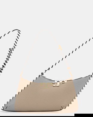 Tory Burch poșetă de piele Eleanor Soft Slim culoarea bej, 174850.250