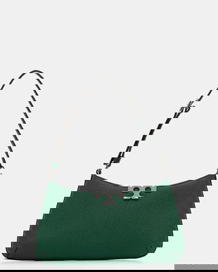 Tory Burch geantă de bumbac Eleanor Soft Slim culoarea verde, 174850.301