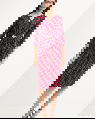 Joseph Ribkoff rochie culoarea bordo, midi, mulată, 253250