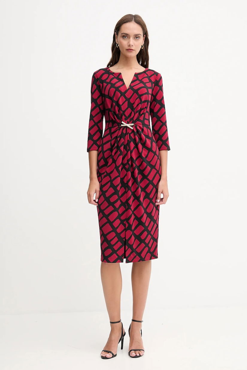 Joseph Ribkoff rochie culoarea bordo, midi, mulată, 253250