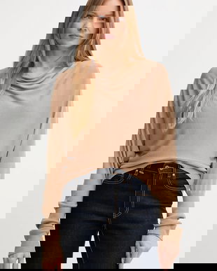 United Colors of Benetton pulover de mătase culoarea bej, light, 1ZRED10E8