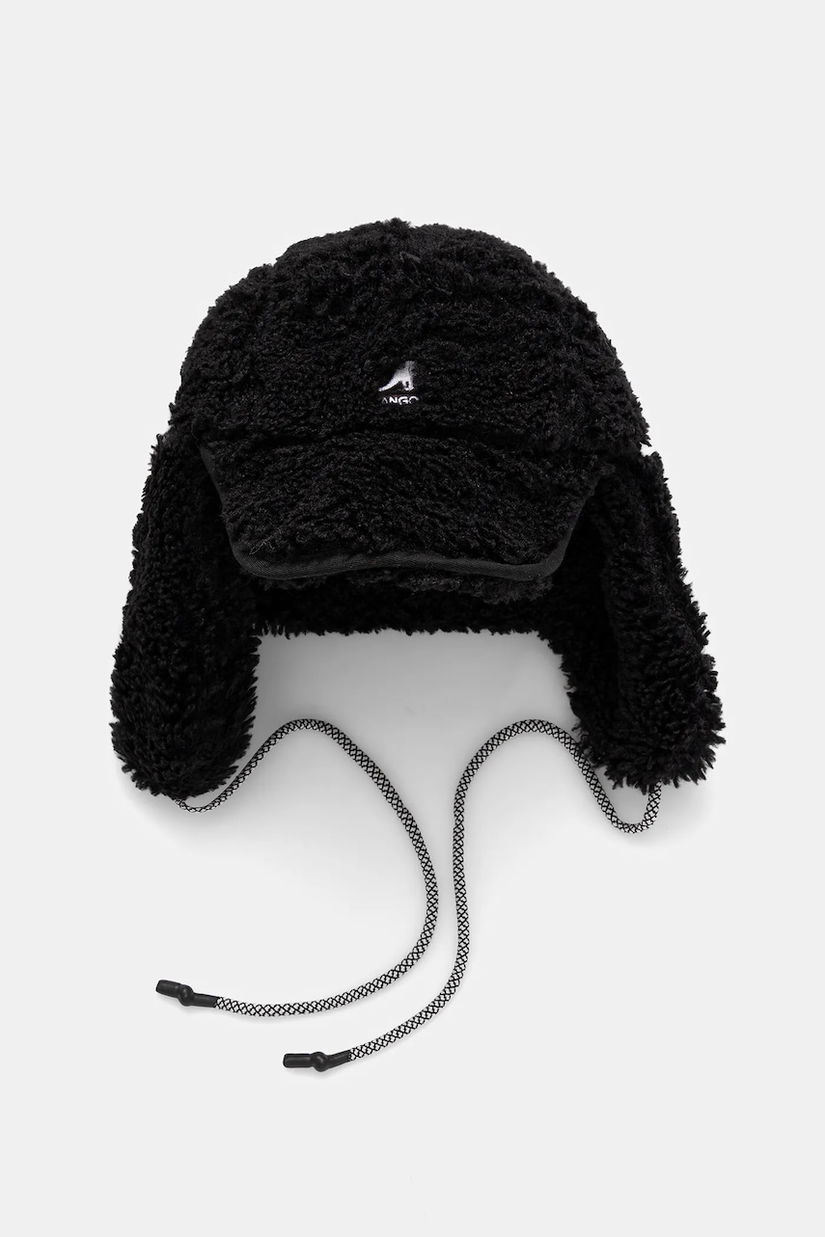 Kangol căciulă FAUX SHEARLING UTILITY FLAP culoarea negru, K5356.BK001