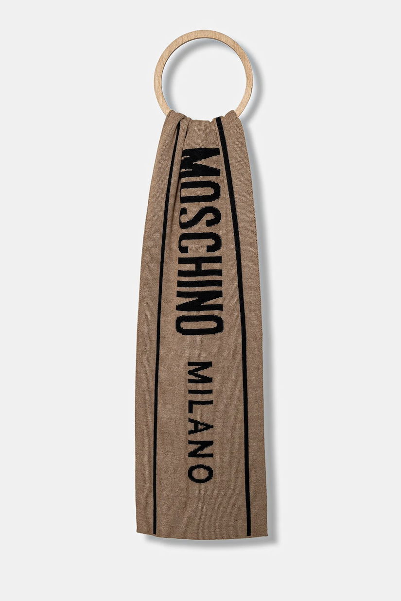 Moschino fular bărbați, culoarea bej, cu model, M5634 50199