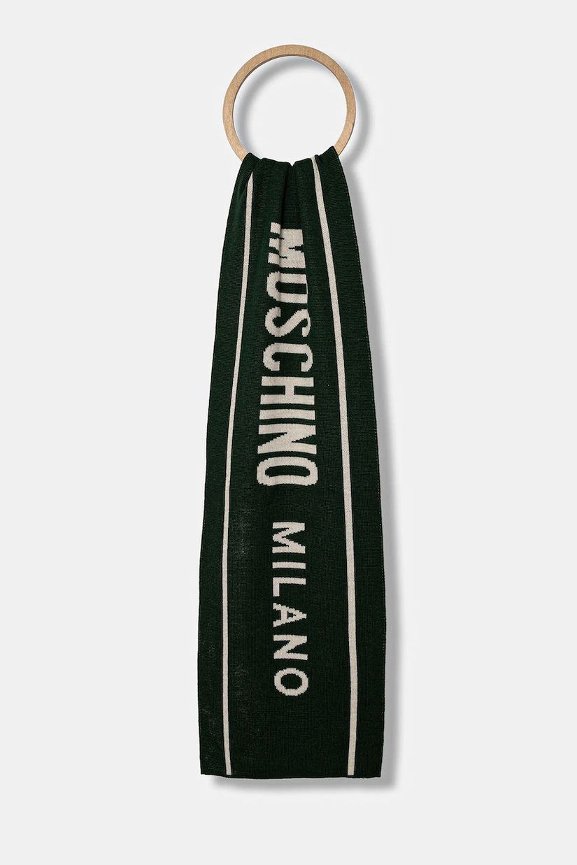 Moschino fular bărbați, culoarea verde, cu model, M5634 50199