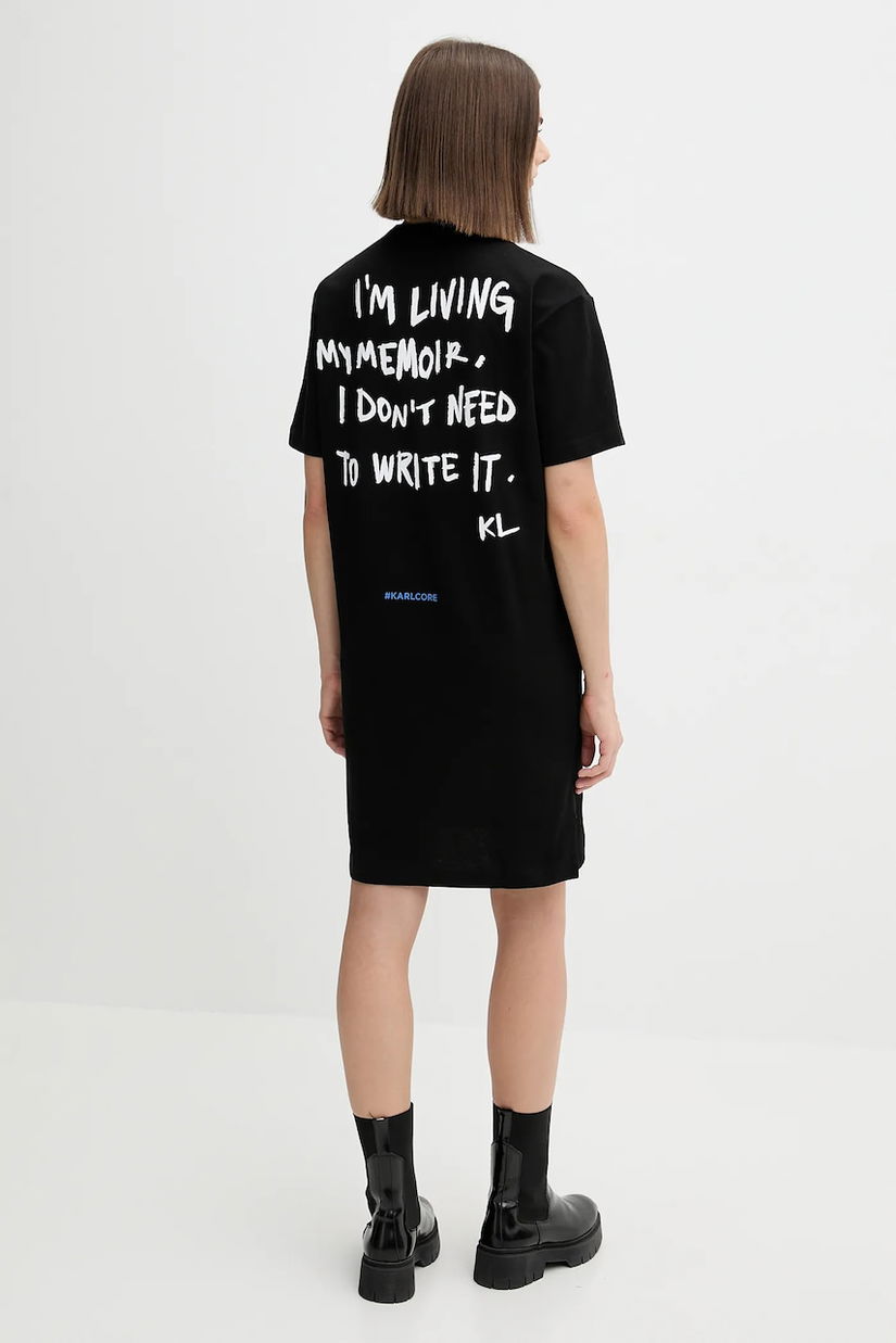 Karl Lagerfeld Jeans rochie din bumbac culoarea negru, mini, oversize, A4W13054