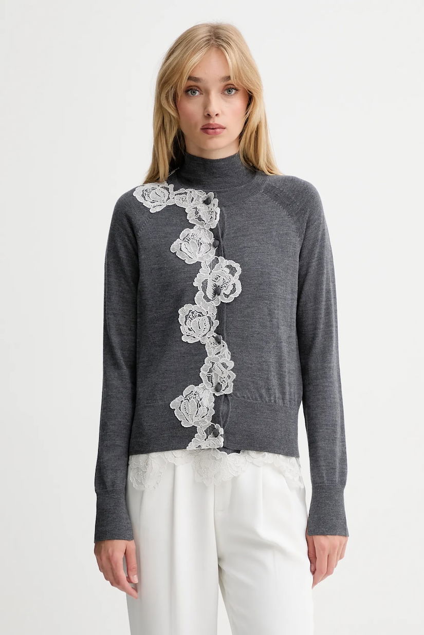 Blugirl Blumarine salopete din fleece pentru copii culoare gri deschis pentru femei RF5222.MA82O